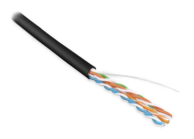 Hyperline UUTP4-C5E-S24-OUT-PE-BK-500 (500 м)