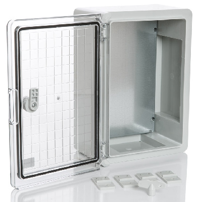 PP3012; Пластиковый шкаф с монт. панелью, IP65. УХЛ1., 250х350х150, прозрачная дверца