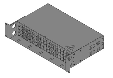 БОН-19-2-48-П-9005 Оптический кросс (бокс) 19" с полкой (площадкой), 2U, до 48 портов, цвет черный