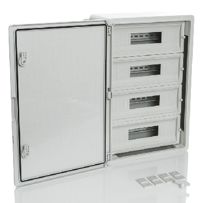 PP3108; Модульный пластиковый шкаф, IP65, УХЛ1., 400х600х200 на 60 модулей (15х4) Непр. Двр.