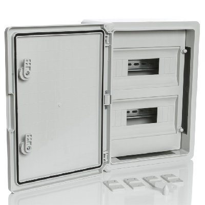 PP3104; Модульный пластиковый шкаф, IP65, УХЛ1., 300х400х170 на 24 модулей (12х2) Непр. Двр.