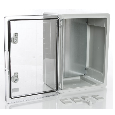 PP3015; Пластиковый шкаф с монт. панелью, IP65. УХЛ1., 300х400х220, прозрачная дверца