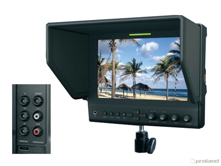 FM-07 WM Портативный LCD монитор. Тип матрицы IPS7", разрешение 1280х800, яркость - 400 кд/м2, контр