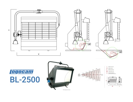 Logocam BL-2500 светильник галогенный с ассиметричным отражателем 2500Вт
